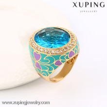 13718 Xuping mais novo estilo bispo de cristal anéis com ouro 18k